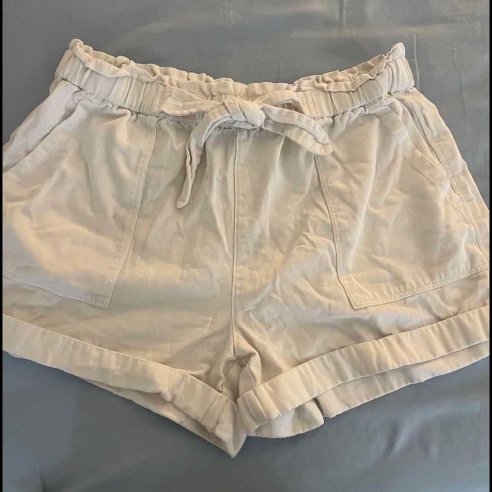 White paper bag shorts